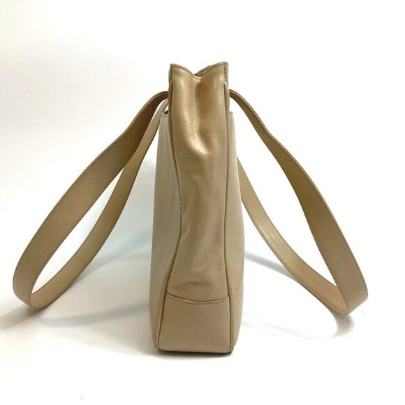 CHANEL CC logo Studs Shoulder Bag Shoulder Bag Tote Bag Lambskin Beige - Picture 6 of 13